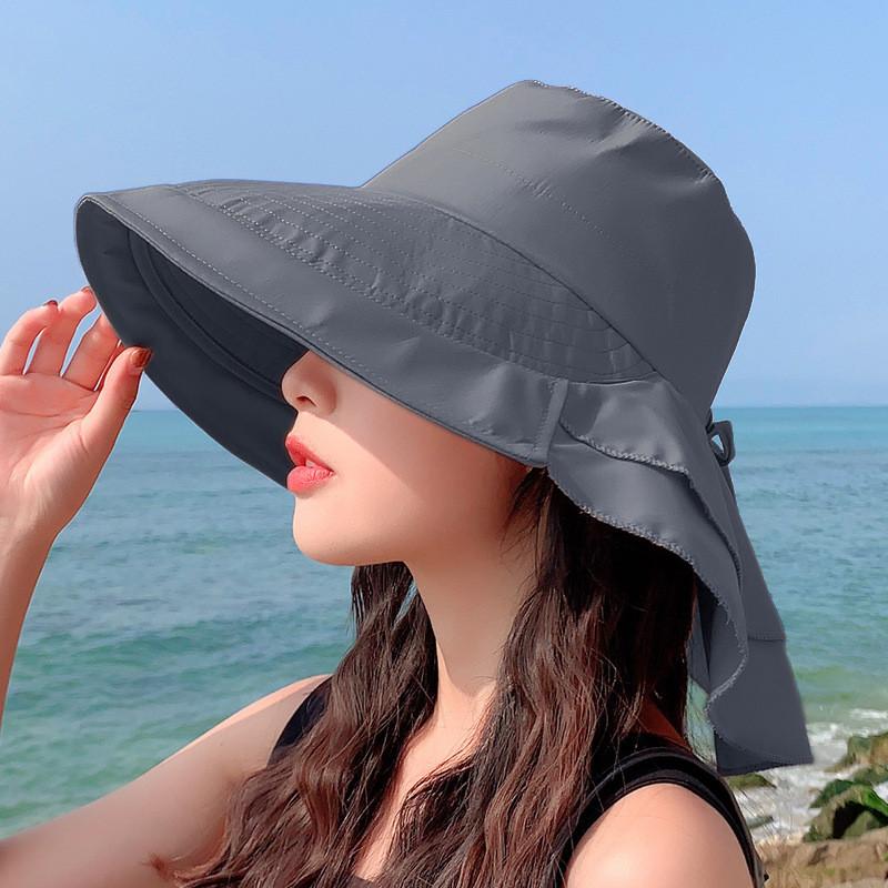 Outdoor Sun Hat For Women Summer Wide Brim Uv Sunshade Cap With Neck Protection