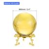 PATIKIL 60mm Crystal Ball, Set of 1, K9 Crystal Balls, Decorative Balls with Gift Box and Metal Stand, for Photography and Office Decor, Yellow