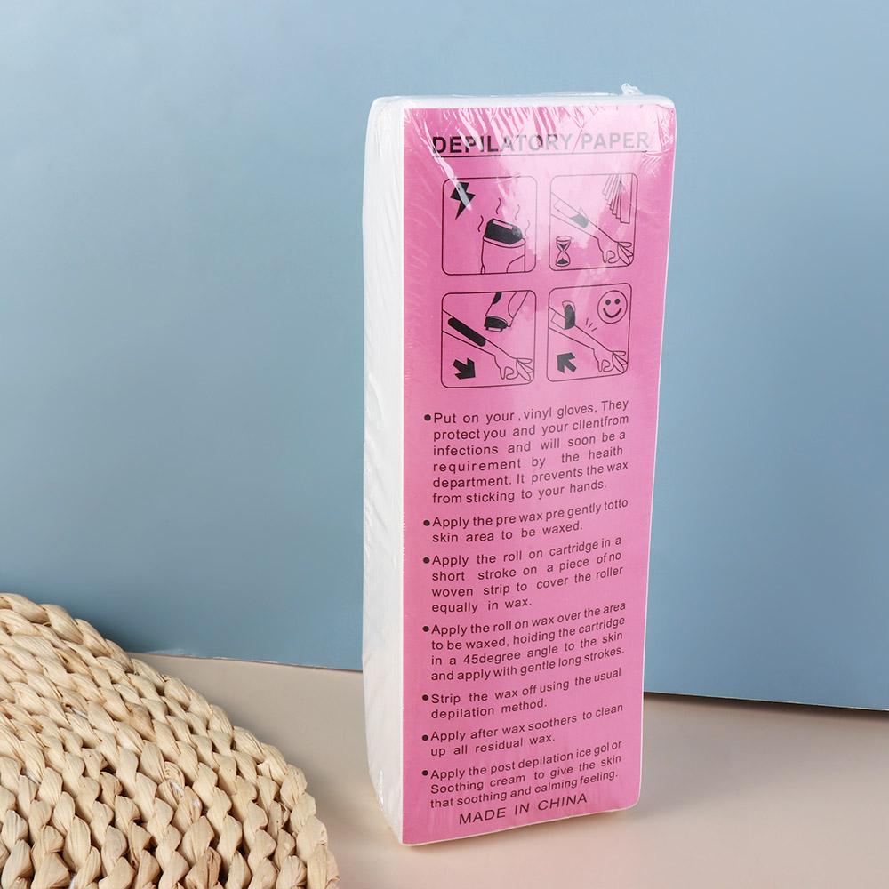 

100pcs Gentle Non-Woven Wax Strips Disposable Body and Face Epilator Hair Removal Wax Paper Women 100 pcs