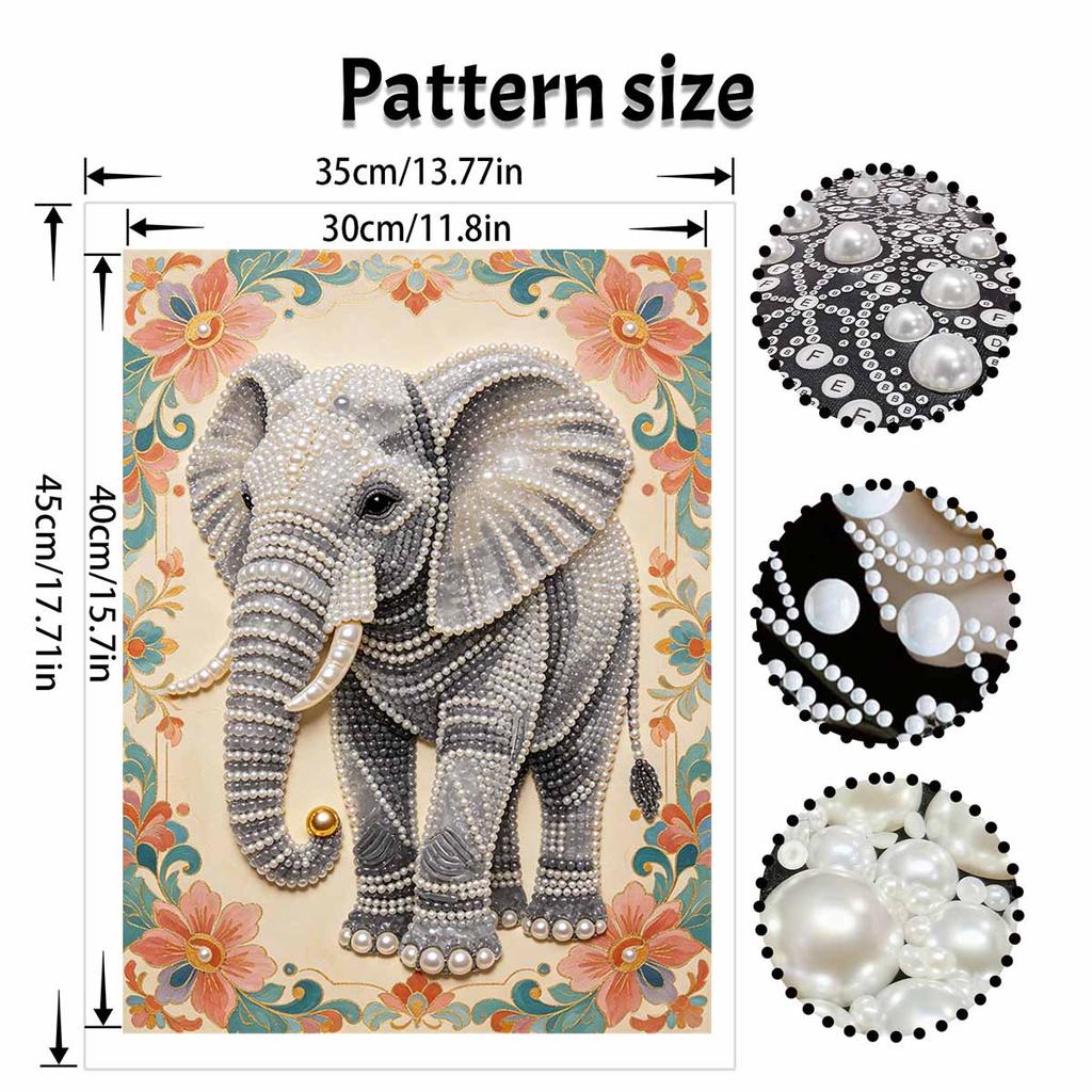 Elephant Pearl Kit DIY 5D Rhinestone Art Craft for Adults and Kids Home Party Decoration Handmade Gift