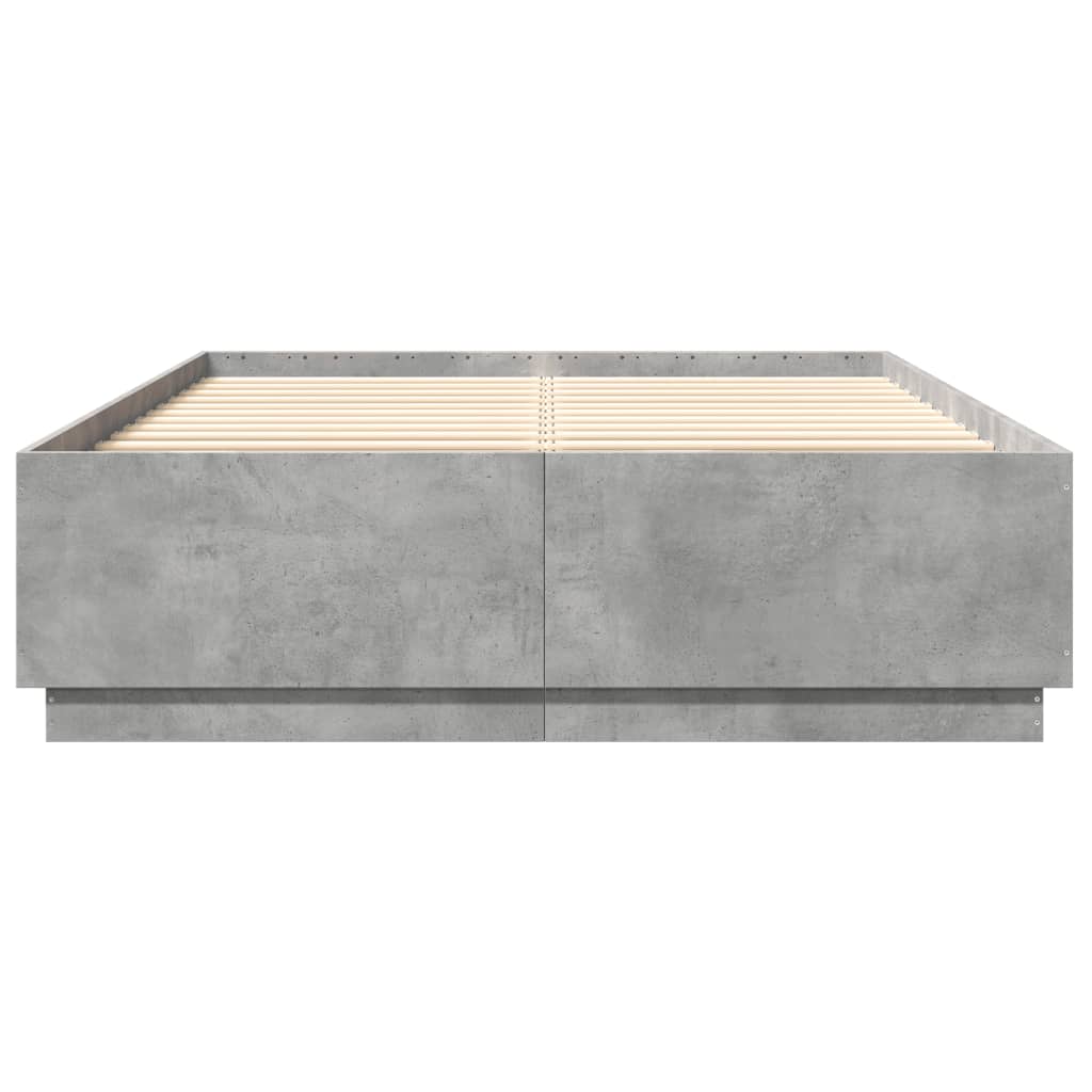 Bed Frame Concrete Grey 120x200 cm Engineered Wood