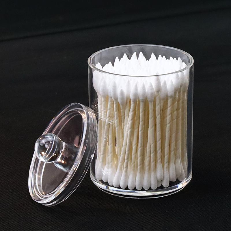 Récipient Rond Multifonctionnel Boîte de Rangement pour Cotons-Tiges Sac de Rangement pour Coton à Démaquiller Boîte de Rangement pour Bijoux Bonbonnière