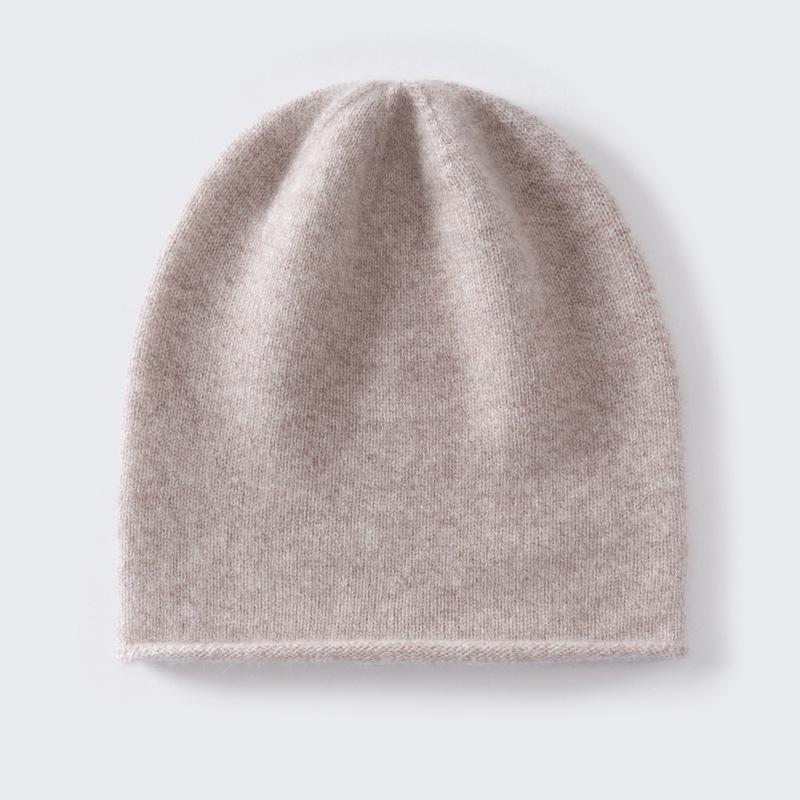 New% Pure Cashmere Hat Autumn and Winter Men's and Women's Pullover Ear Protection Knitted Headgear