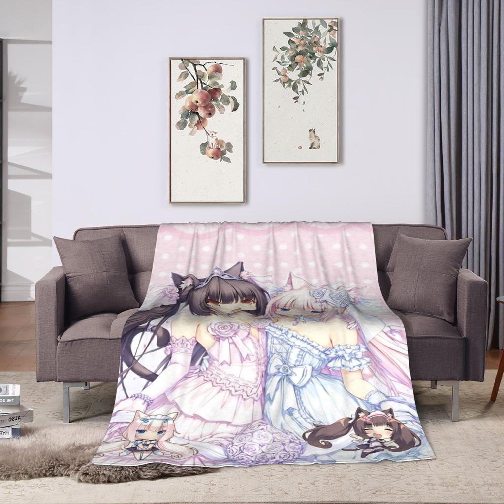 Nekopara Anime Chocola and Vanilla Fuzzy Blankets  Funny Throw Blankets for Home Hotel Sofa  150125cm Quilt