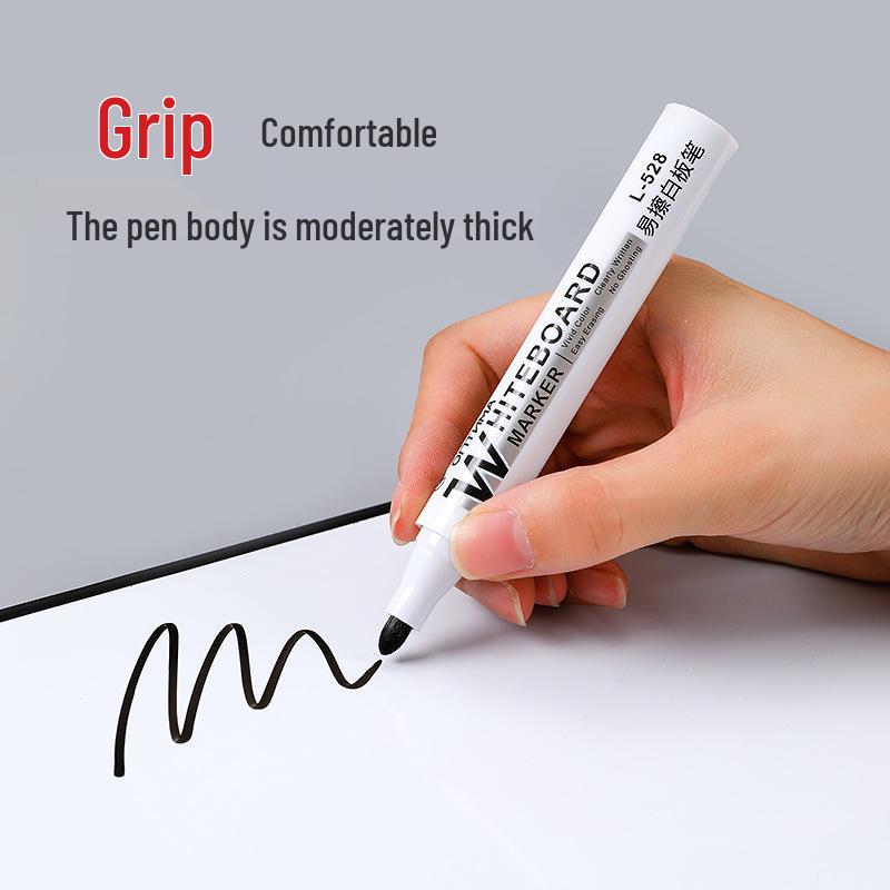 Erasable Water-based Whiteboard Markers - Black, Red, Blue - Easy To Erase, Large Tip for Office/Meeting Use