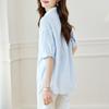 Cotton Lapel Double Pocket Short-sleeved Blouse Updated Leisure and Versatile Blouse In Summer