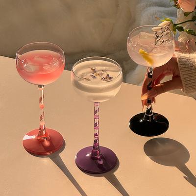 Pink Cocktail Glass Creative Stemmed Special Mixology Glass Cocktail Glass Sweet Drink Glass Beverage Cup