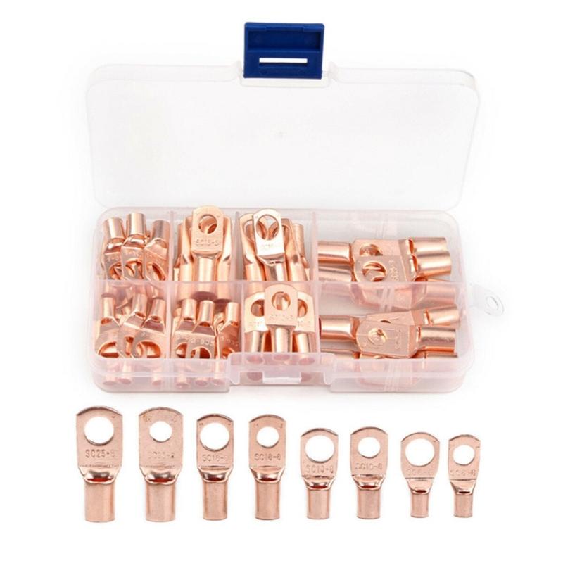 Cable Lug Kit Battery Terminals Copper Nose Wire Connectors Battery Cable Ends