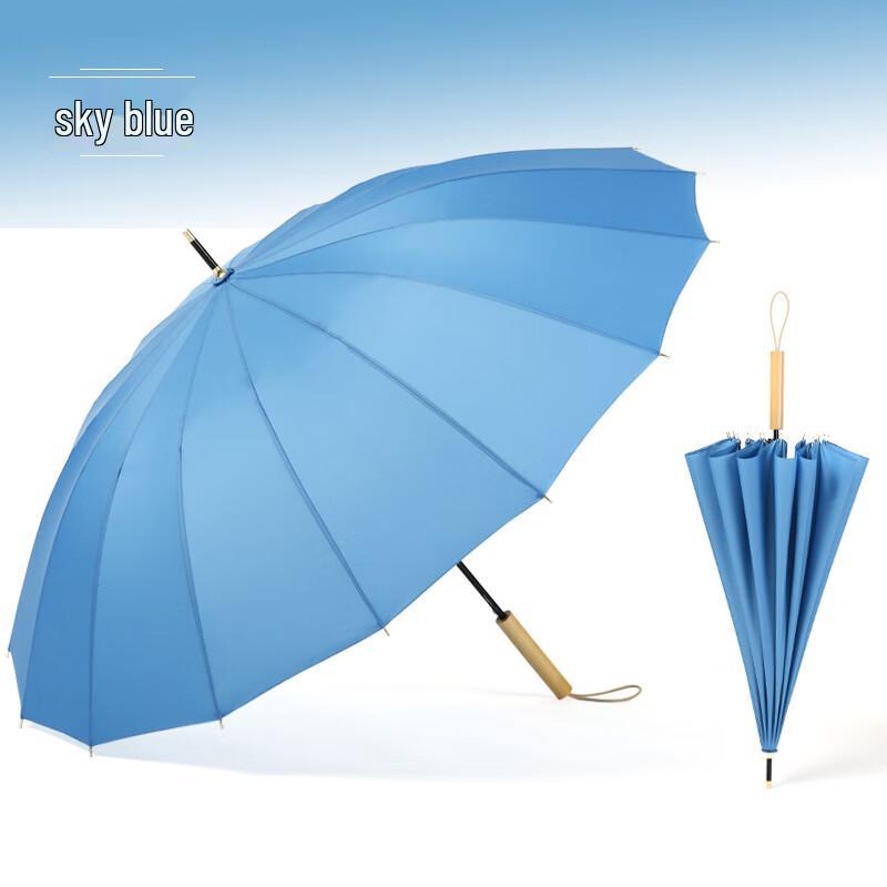 Nanqiao Forest Series Retro 16-Rib Wooden Handle Straight Umbrella