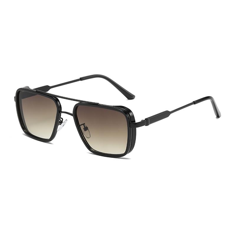 Trendy Metal Square Steampunk Sunglasses Custom Logo  Metal Shades Sun Glasses