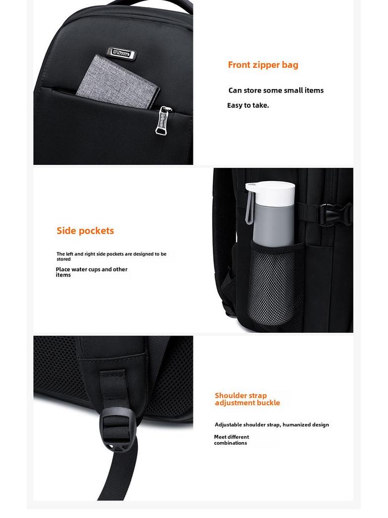 "Men's Multifunctional Business Travel Backpack - Large Capacity, Fashionable & Lightweight"