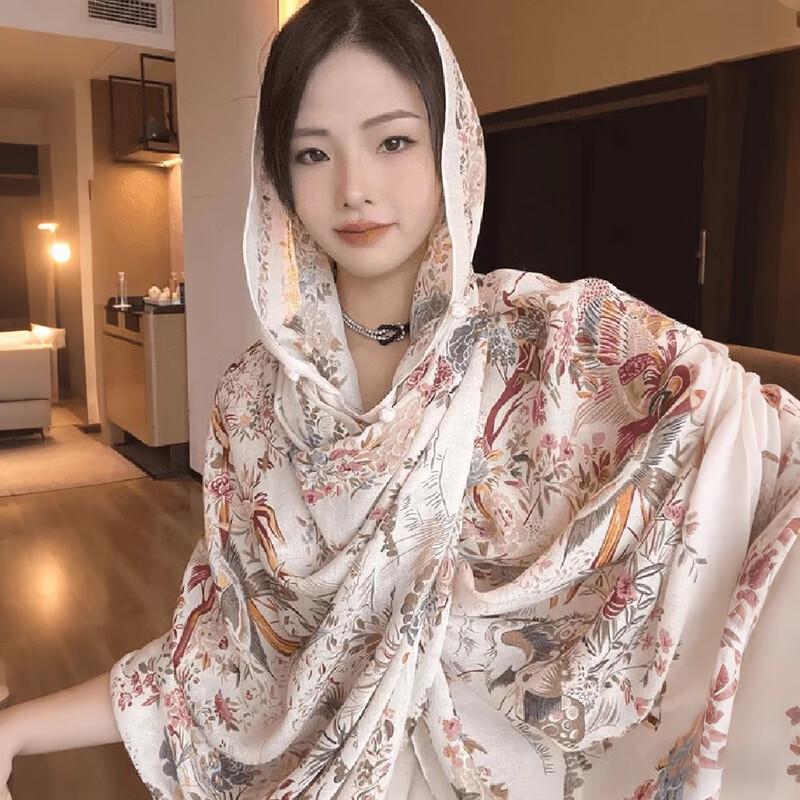Women's Ethnic Printed Shawl Scarf with Plate Buckle