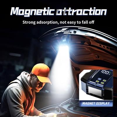 Lampka do kapelusza na klips, wyświetlacz cyfrowy, wodoodporna, tryby regulowane, ładowana przez USB, mini latarka awaryjna, magnetyczna, przenośna, klips do czapki outdoorowej, reflektor