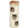 Katzenkratztonne, 96 cm, 4-stöckiger Katzenturm mit waschbarem Bett, 3 Schlafhöhlen, Hängespielzeug, für mehrere Katzen, Grau