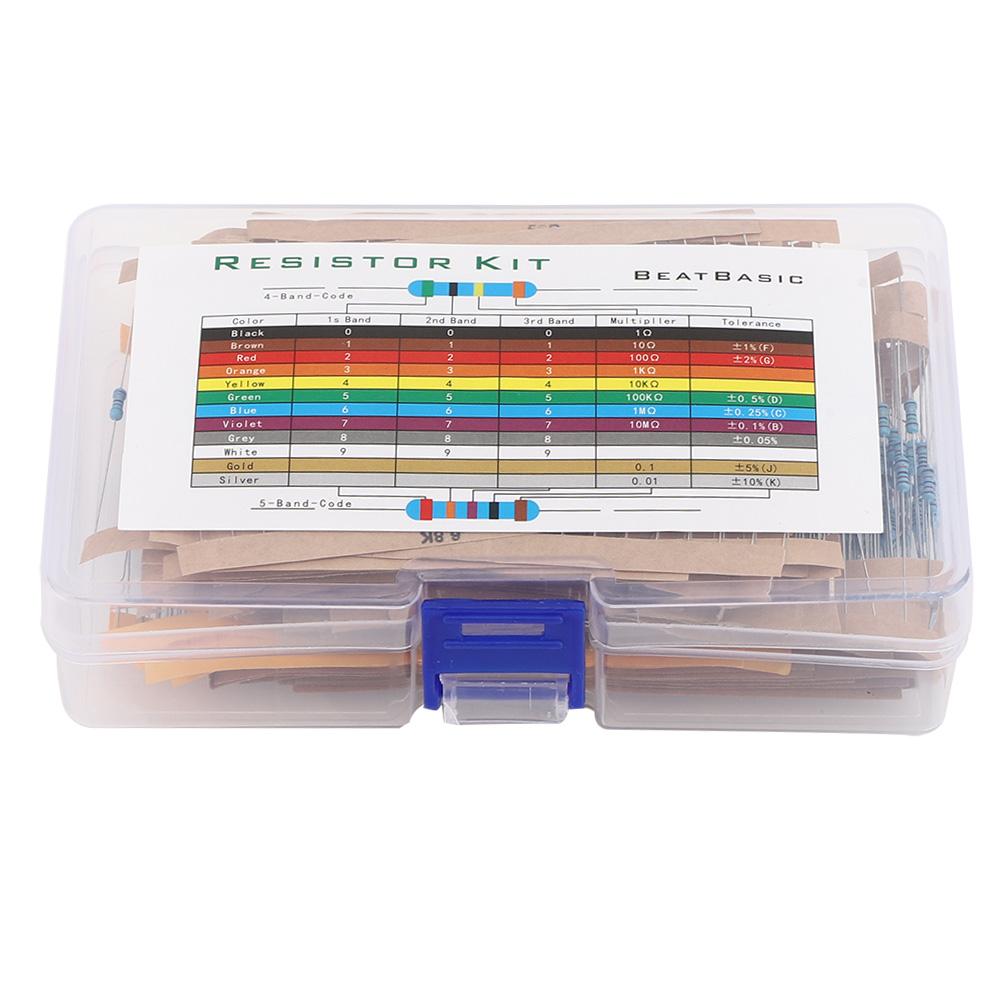 

1280Pcs Metal Film Resistor 1R10M 64 Models Resistors Assortment Kit Electronic Component