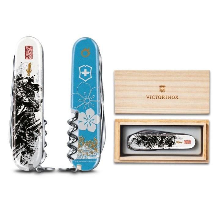 VICTORINOX Sengoku Sumie Climber Oda Nobunaga Zwitsers Zakmes - 14 Functies, met Speciale Paulownia Houten Doos - Medium (1.3703.7-X7) gray