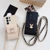 Custodia in Pelle a Tracolla per Telefono Samsung S26 S25 Ultra S24 S22 Plus S21 S23 FE A57 A17 A07 A56 A26 A36 A16 Borsa Portafoglio Copri Carte