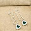 Chrome Diopside Handmade Gemstone Earrings, 925 Solid Sterling Silver Earrings, Unique Design Jewelry Earrings