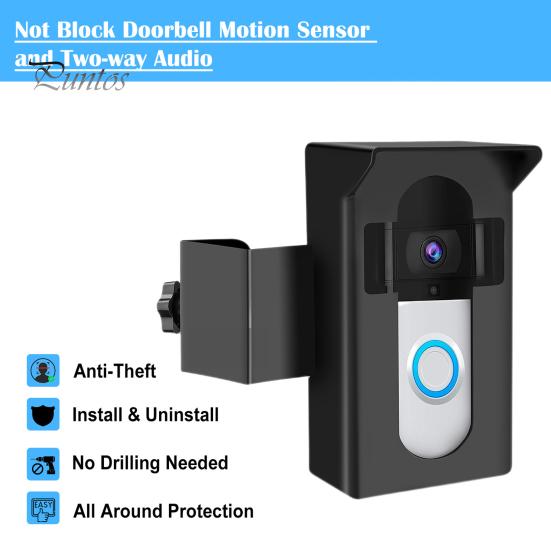 Dörrklockshållare Stödfäste Stark Bärförmåga Regnskyddsdesign Ingen Borrning Enkel Installation Stöldskydd Videodörrklockafäste