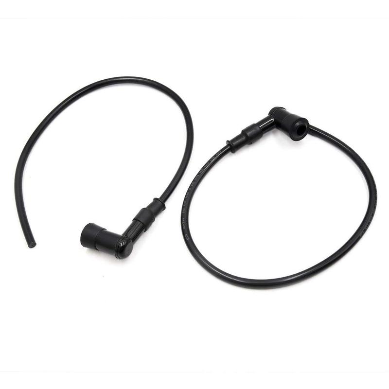 X Autohaux 4Pcs Silicone 90 Degree Motorcycle Motor Engine Spark Cap Ignition Wire Cable Black