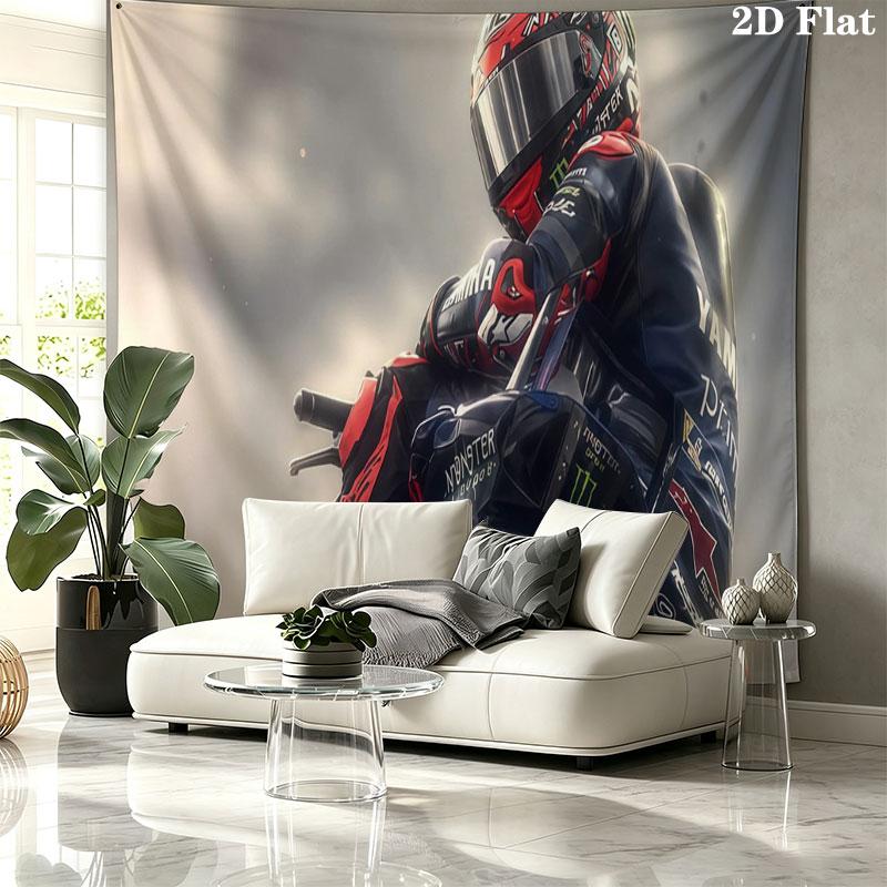 MotoGP Wall tapestry, aesthetic printed fabric blanket, suitable for bedroom, living room, and home decor.