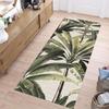 Retro Tropical Palm Banana Leaf Vintage Textured Felt Runner Rug Non Slip Durable Jungle Farmhouse Long Kitchen Runner Mat