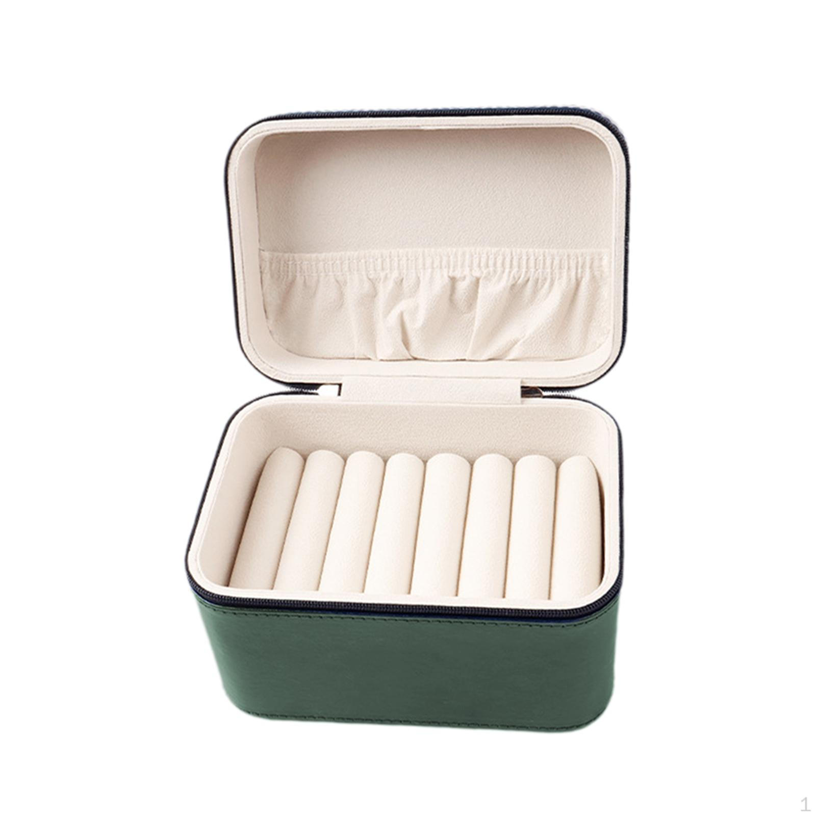 

Коробка для хранения браслетов с 7 отделениями, бархатная подкладка, витрина для нефрита для помолвки, ремесленных выставок зелёный