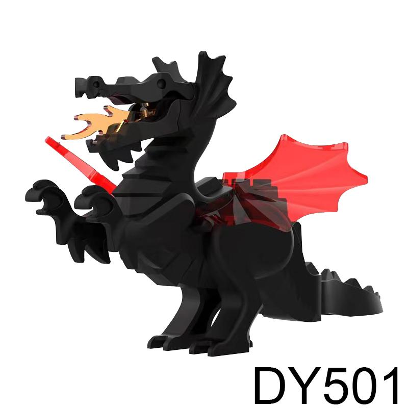 Magic Movies Medieval Animal Figure Building Blocks Dragon Elk Wild Boar Bighorn Sheep Dog Mini Model Bricks Toys DIY Kids Gifts