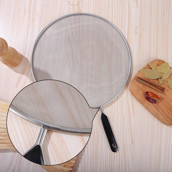 Oil Splash Guard Stainless Steel Fine Mesh Grease Splatter Screen with Easy-Grip Handles Rust-Resistant Kitchen Oil Splatter Shield for Frying Pan