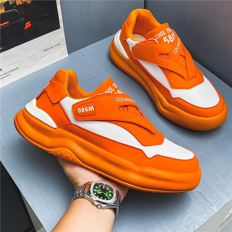 

2024 Весна и Осень Черные Универсальные Повседневные Кроссовки Для Бега И Спорта В Гонконгском Стиле Молодежная Высокая Посадка Модные Кроссовки 44 оранжевый