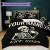 Custom Name Skull Warrior Artwork Bedding,Quilt Set Quilt Cover Pillowcase Home Birthday Gift(1 * Duvet Cover + 2 * Pillowcase, Without Core)_lx