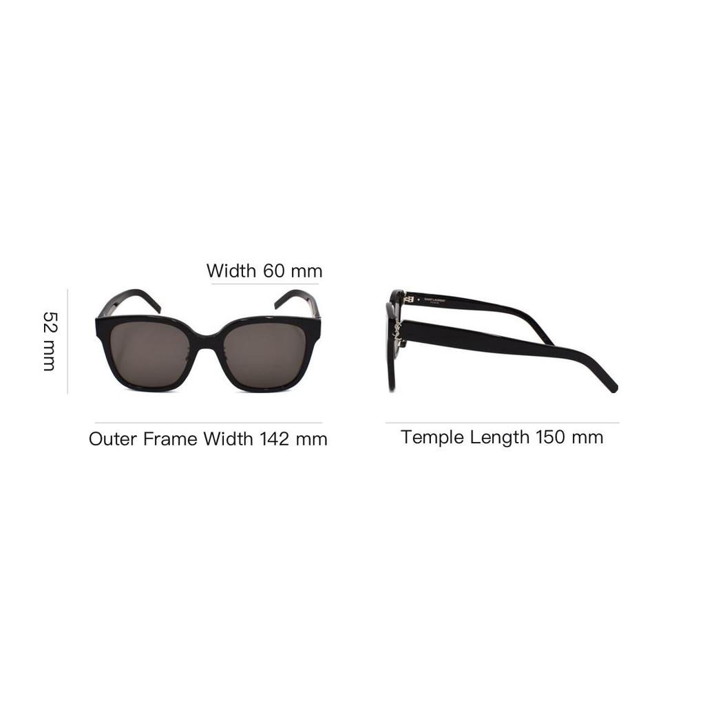 Saint Laurent Logo Irregular Shape Sunglasses Unisex sunglasses Black SLM105F001