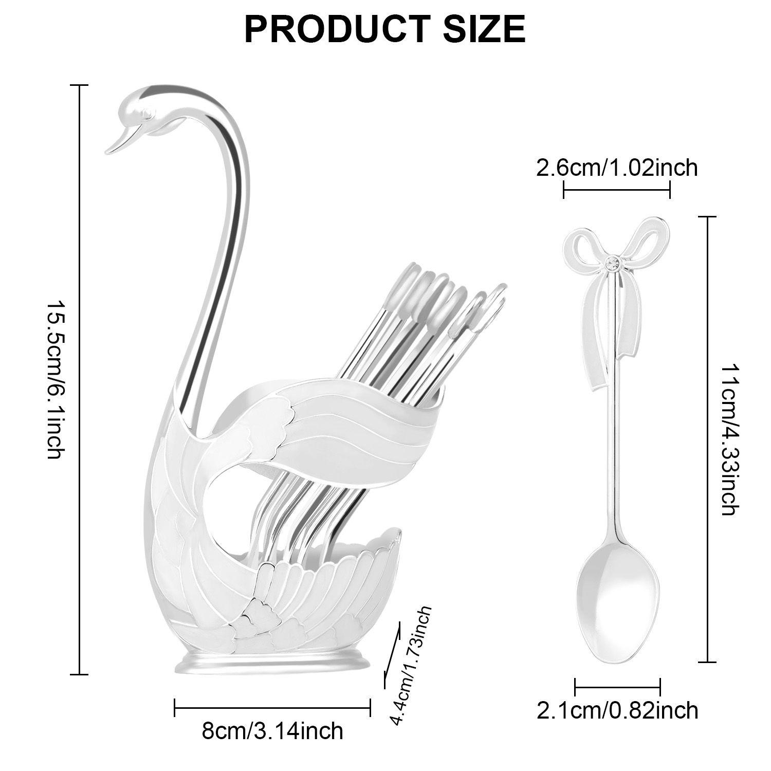

и Милый Высококлассный Металлический Набор Кофейных Ложек Металлический Набор Кофейных Ложек в виде Лебедей Фруктовая Ложка Набор Кофейных Ложек серебряный