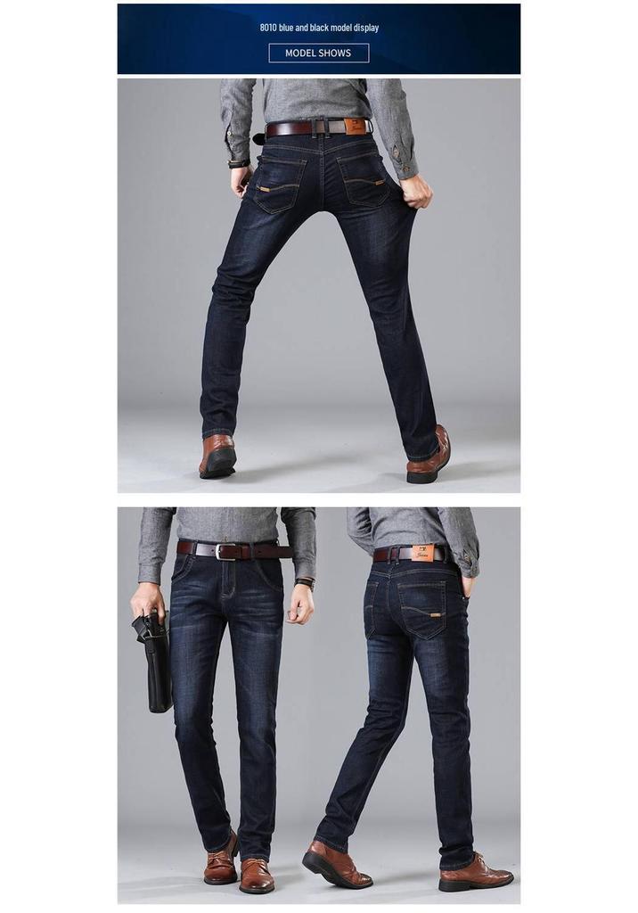 Herren Stretch Lockere Passform Gerade Beine Jeans