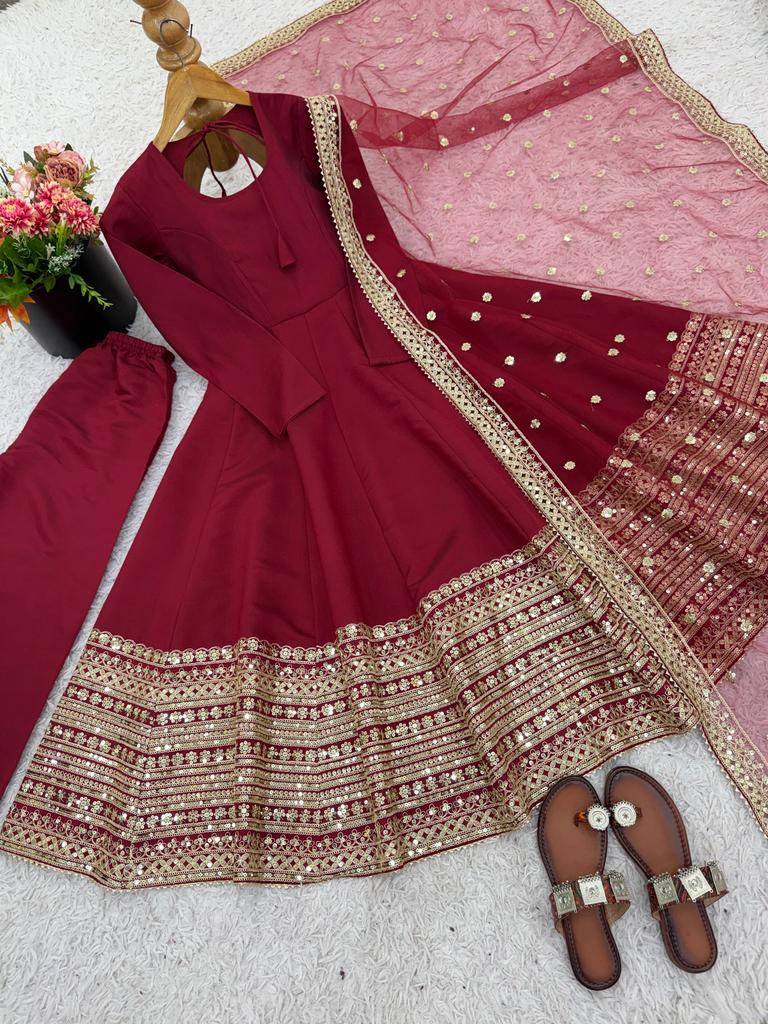 Women Bollywood Anarkali Long Gown Salwar Suit Indian Designer Party Wear Salwar Kameez