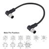M12 4Pin 5Pin 8Pin 12Pin Double Plug 1M 2M 3M PUR PVC Shield Wire Sensor Connector Straight Angle Male Female Plug Adapter