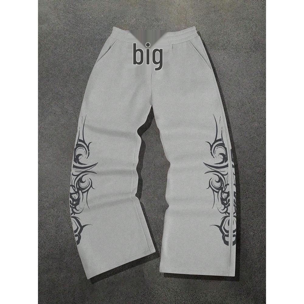 Herre Euro & Amerikansk Hip-Hop Print Afslappede Sweatpants - Retro Lige Ben Design, Forår/Efterår
