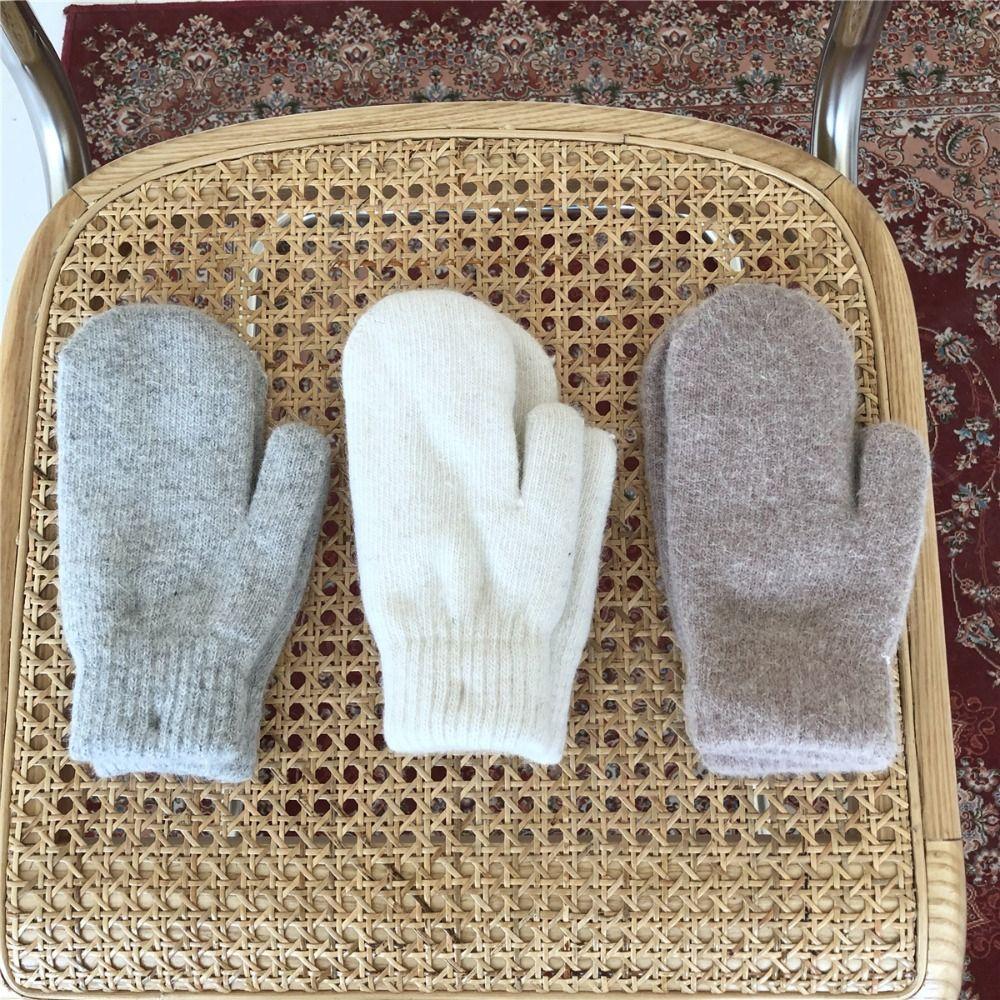 Autumn Solid Color Gloves Korean Style Mittens Full Fingers Gloves Rabbit Fur Gloves Unisex Gloves