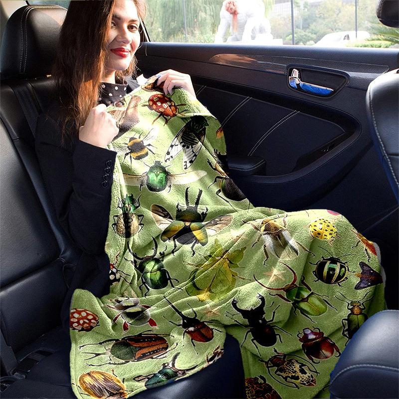 1pc Insect Parade Throw Blanket Home Decorative Couch Cover for Bedroom Living Room Travel Car .W098