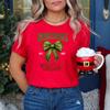Weihnachten Bedrucktes Reines Baumwoll Kurzarm Damen Freizeit Trendiges T-Shirt Pullover Weihnachten Mode Oberteil T-Shirts Damen