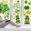 Whaline 6 Sheets St. Patrick's Day Window Clings Large Clover Tree Gnome Window Decals Double-Sided Green Shamrock Gold Co Windows Decor for Irish