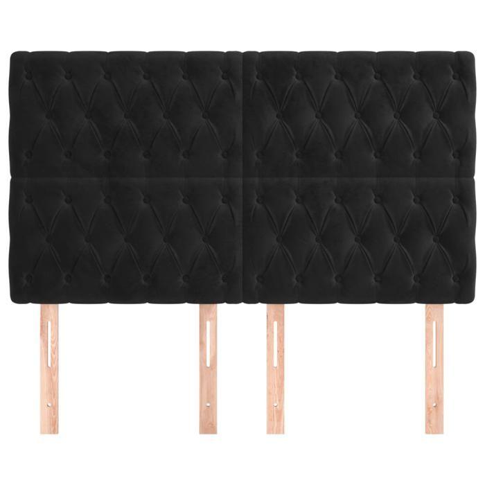 VidaXL Tête de Lit Meubles de Chambre à Coucher Accessoires de Lit Simple Têtes de Cadre de Lit Intérieur Noir 160x7x118/128 3116724