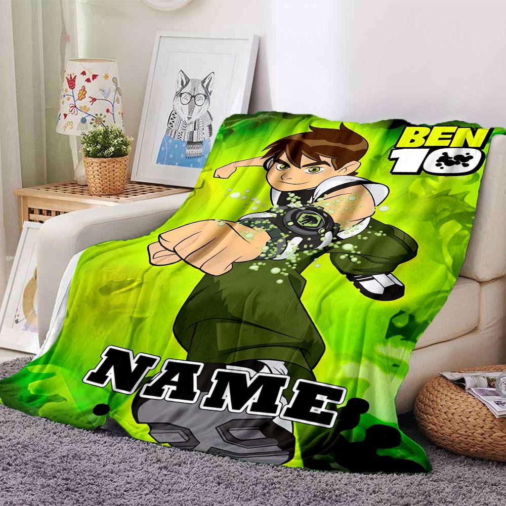 Custom Name Ben Alien Force Adventure Party Blanket For Couch Bed Plush Cozy Fuzzy Blanket Super Soft Warm Blankets For Fall And Winter 09165
