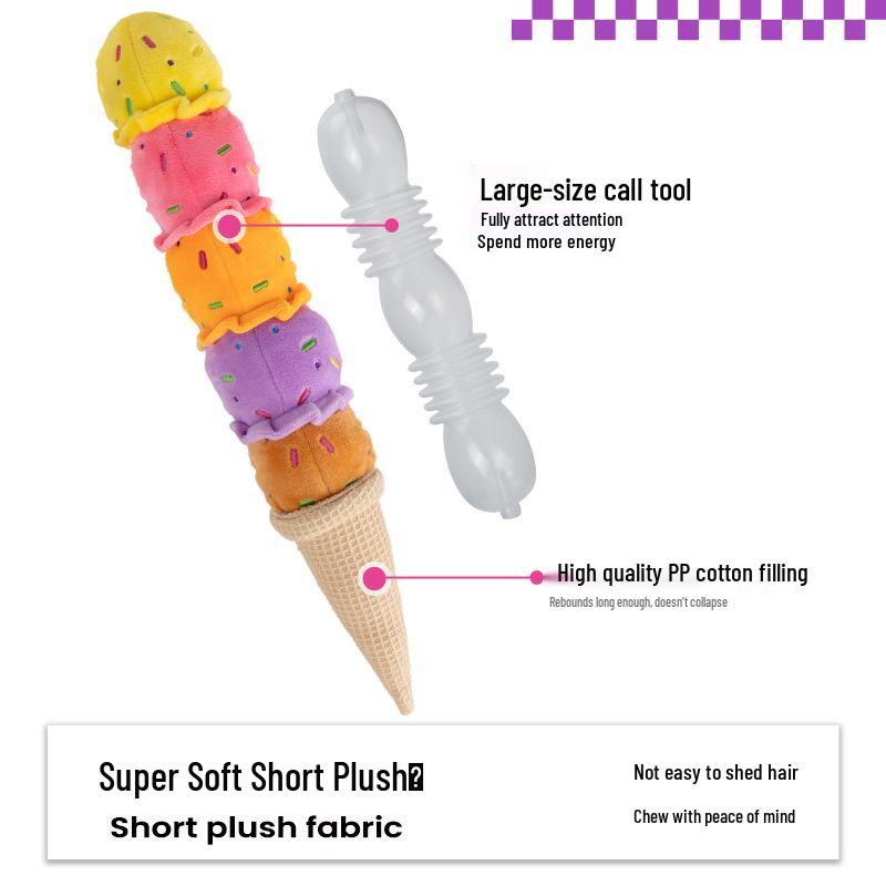 QMonster Dog Ice Cream Sound Toy - Colorful, Slow Rebound, Stress Relief