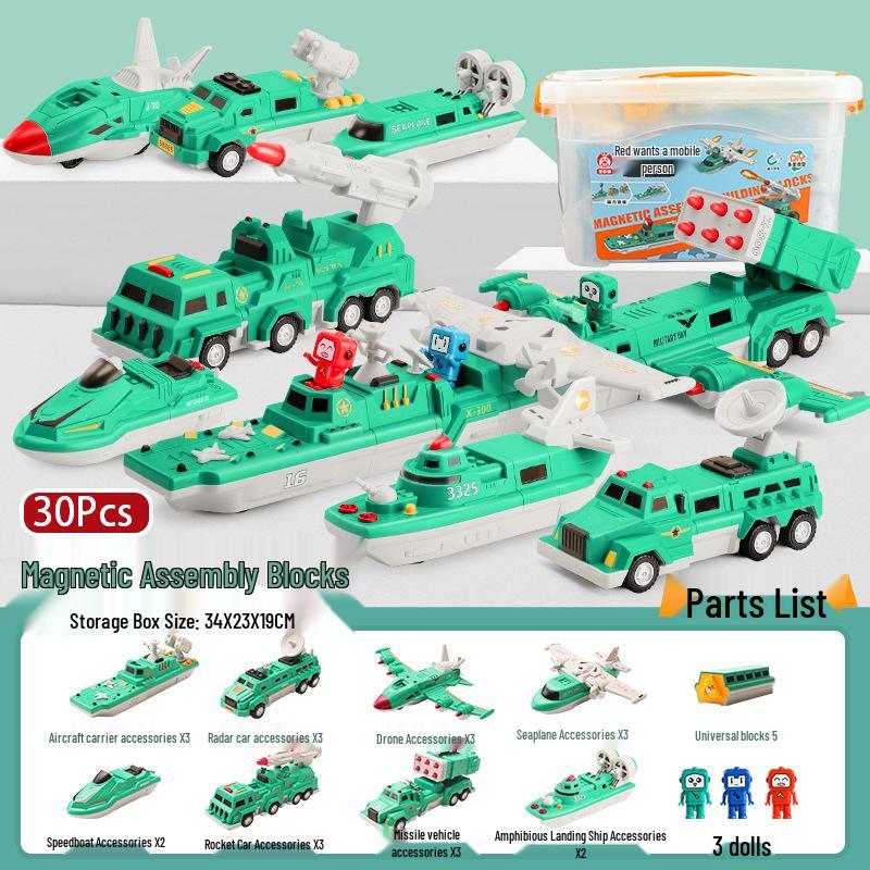 Children's Magnetic Transforming Robot Building Blocks Toy Set