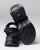 SUNY LIANA 1511 36 Black Leather Textile Sandals with Rhinestones