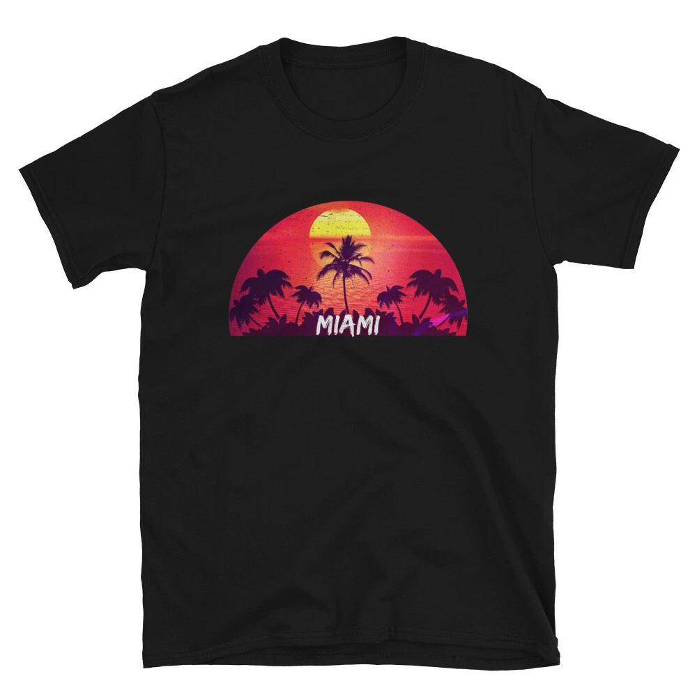 

Miami Tropical Vacation Ocean Distressed T-Shirt L