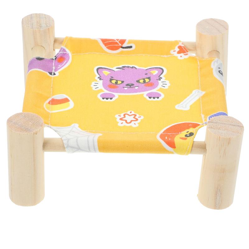 Elevated Design Small Animal Bed Guinea Pig Hammock Cat Bed Pet Sleeping Nest Cages Wooden Material Rabbit House Breathing Bed
