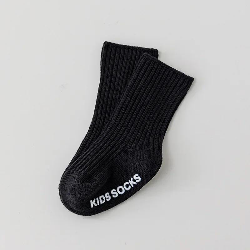 Sporty Fashion Baby Sock for Boy Girl Simplicity Black White Grey Color Non-slip Floor Sock Autumn Toddler First Walker Sock