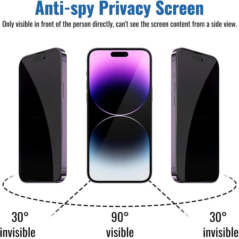 3D Privacy Screen Protectors For iPhone17AIR 16E 15 Plus Anti-spy Protective Glass For iPhone 15 14 13 12 11 Pro Max Glass